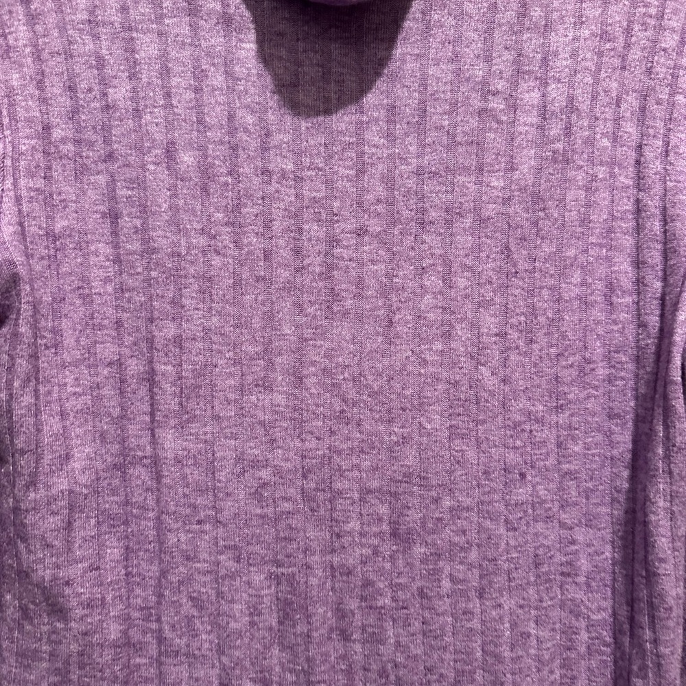 Zenana Outfitters Purple Cowl Neck Sweater with Textured Knit - Picture 2 of 3